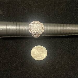NWOT Crystal & Silver Textured Ring